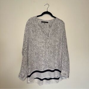 Rose & Olive | Black and White Textured Blouse